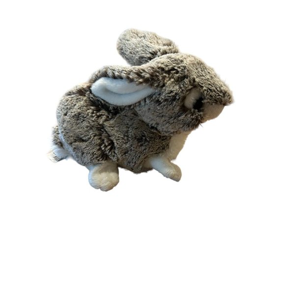 Molli Toys 7” Gray White Bunny Rabbit Plush Stuffed Animal Realistic Sweden - Picture 4 of 10